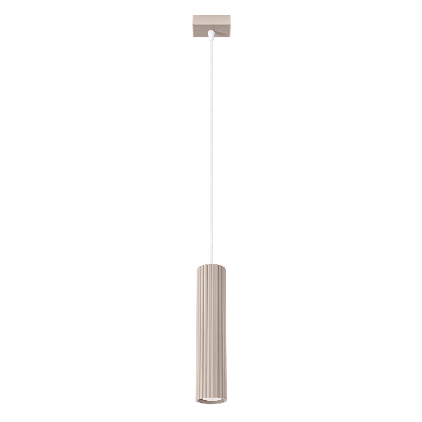 Sollux Lighting Lámpara Colgante Karbon 1 Taupe, Minimalista, 8X8x118cm Sollux Blanco/Negro/Dorado , Leroy Merlin