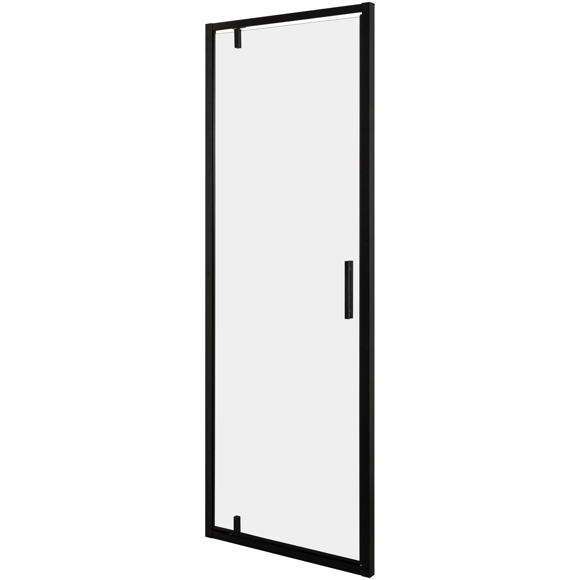 Drzwi prysznicowe uchylne Solid DSPA 90 BL szkło transprentne 6 mm profile czarne KERRA