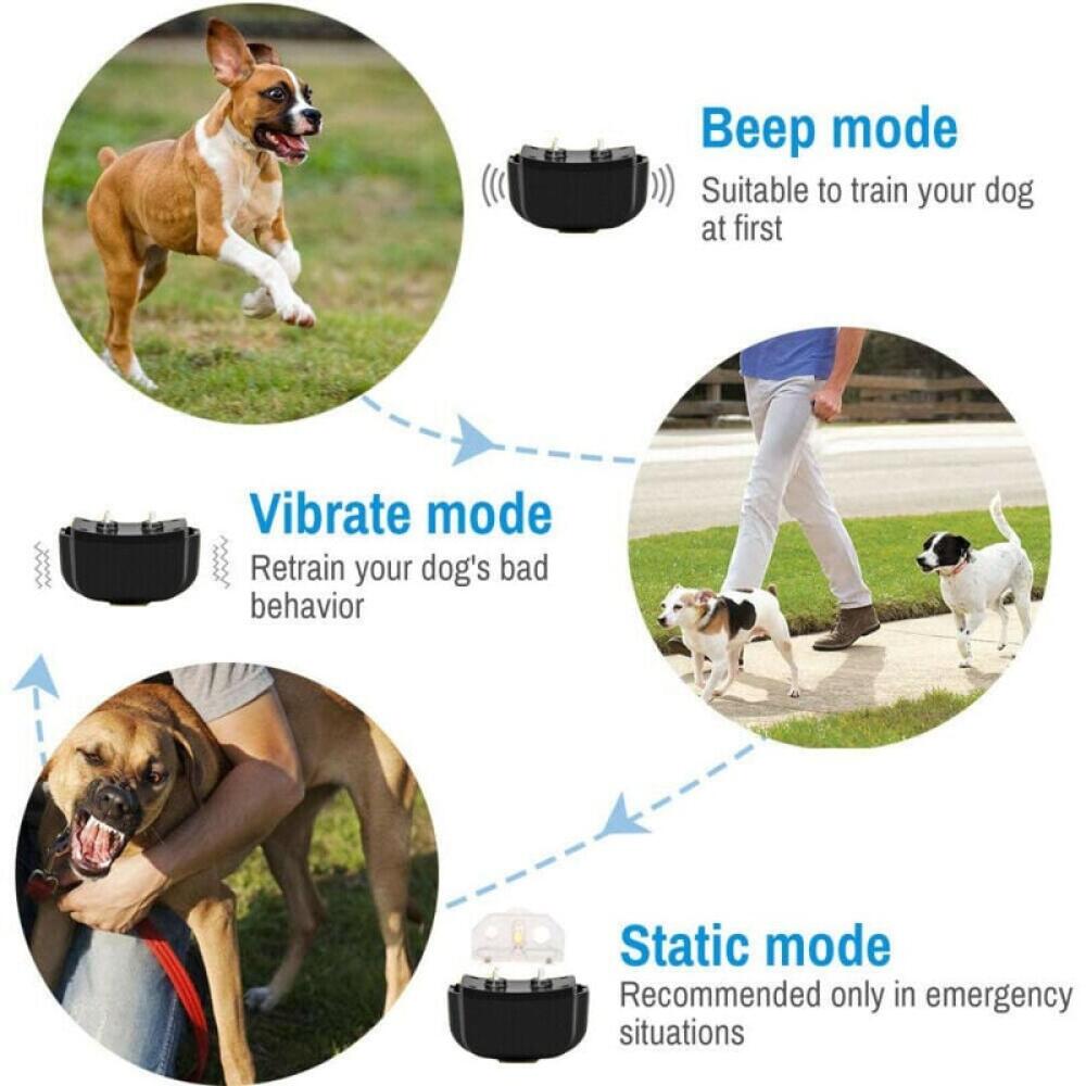 Collar eléctrico recargable para perros, resistente al agua, con control remoto inalámbrico, alcance de 300 m, para adiestramiento canino. - 2