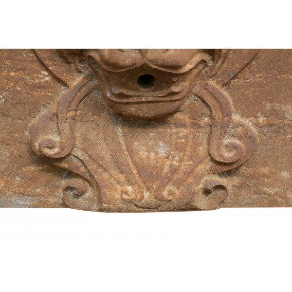 BISCOTTINI Fronton pour Fontaine en Pierre - Fontaine de Jardin - Décorations Extérieures - Décoration de Jardin 40x20x40 cm - Fontaine Murale - 3