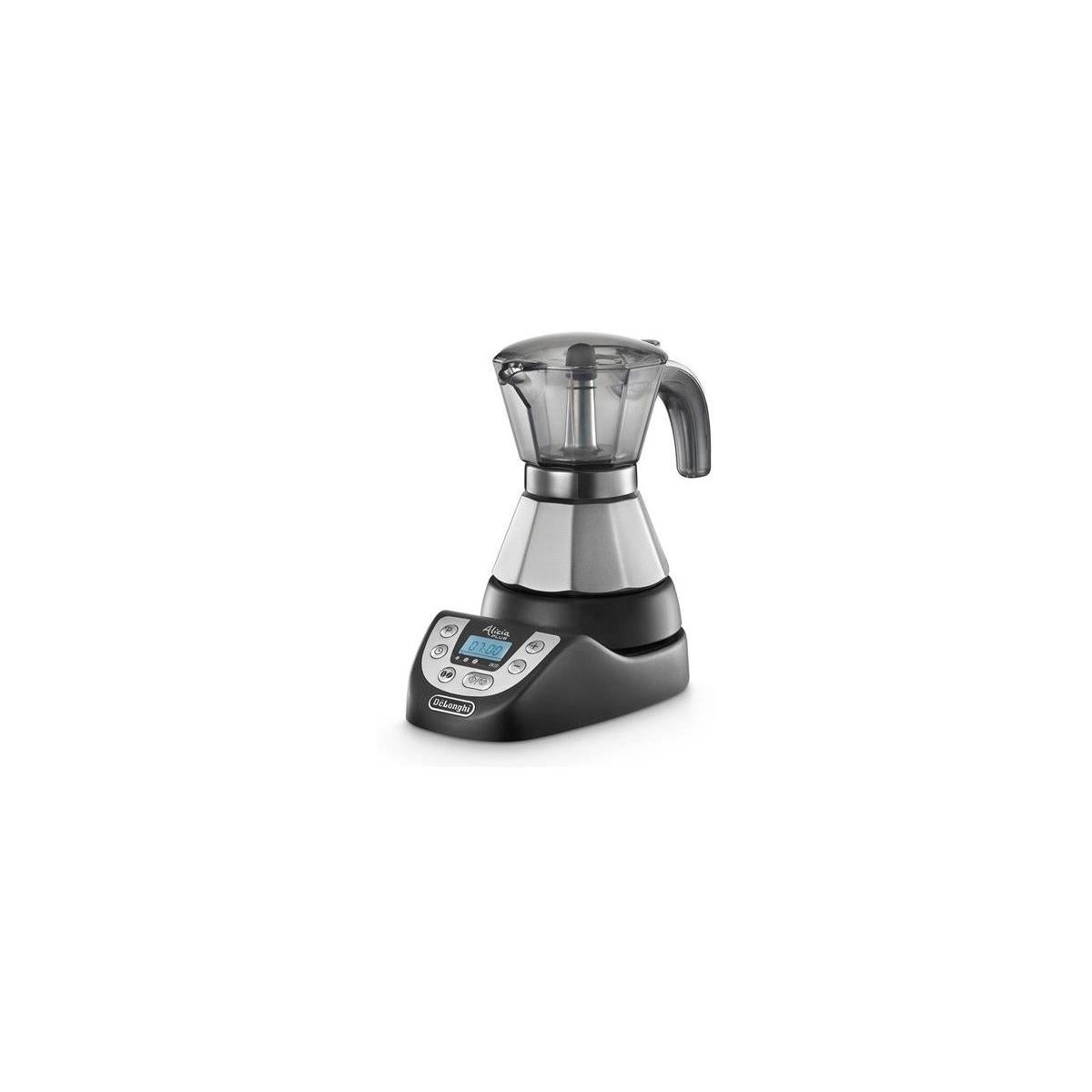 De'Longhi Alicia PLUS EMKP 21.B Caffettiera Moka Elettrica 1-2 Tazze, Nero/Argento