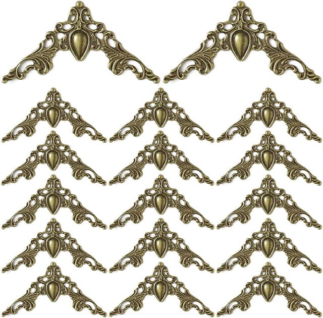 (Bronze) - 1 Ensemble de 40 pièces Vintage Livre en Métal Coin Protection Album Coin Décoratif Protection Couverture