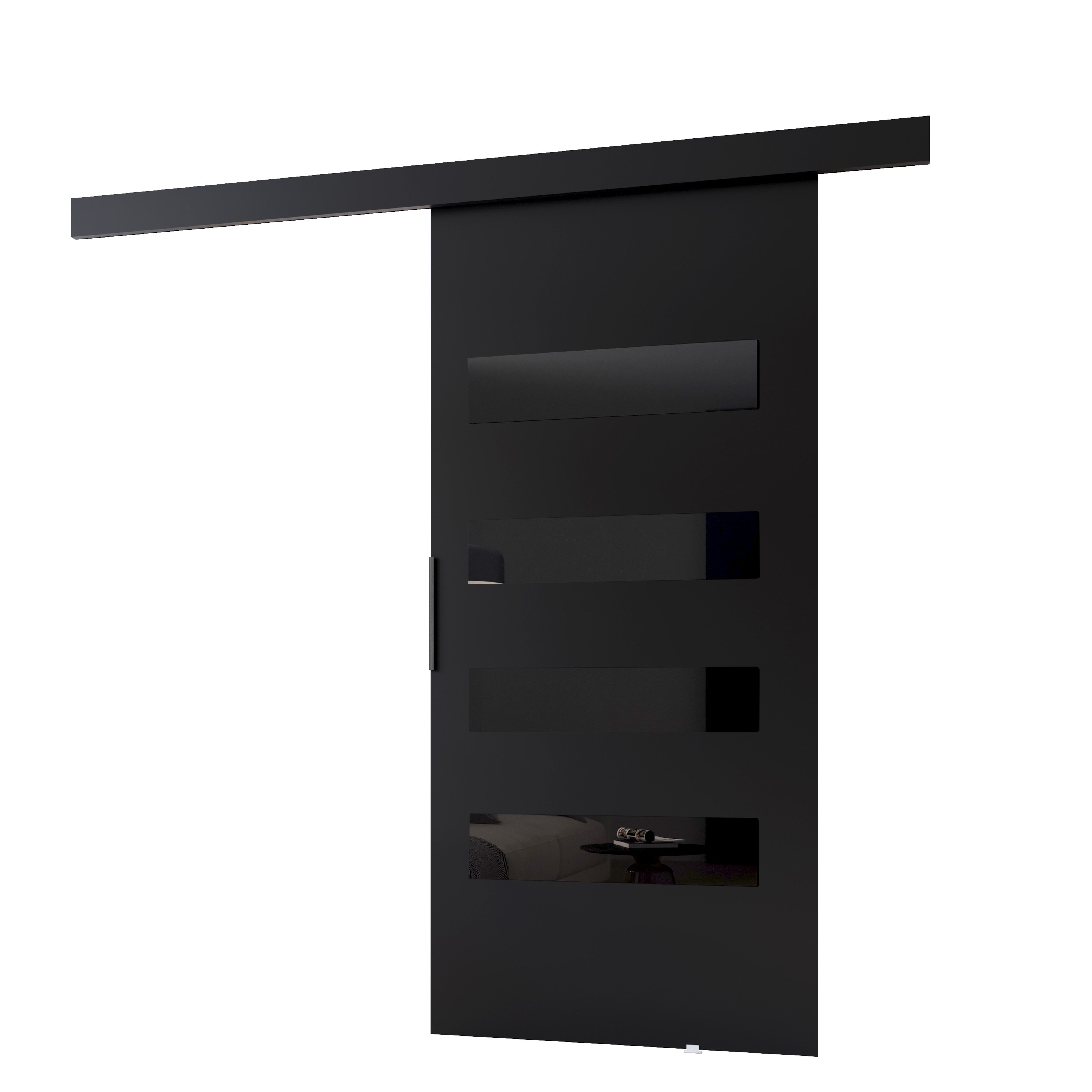 Drzwi przesuwne wewnętrzne PRIM F 76 cm czarny /czarny.