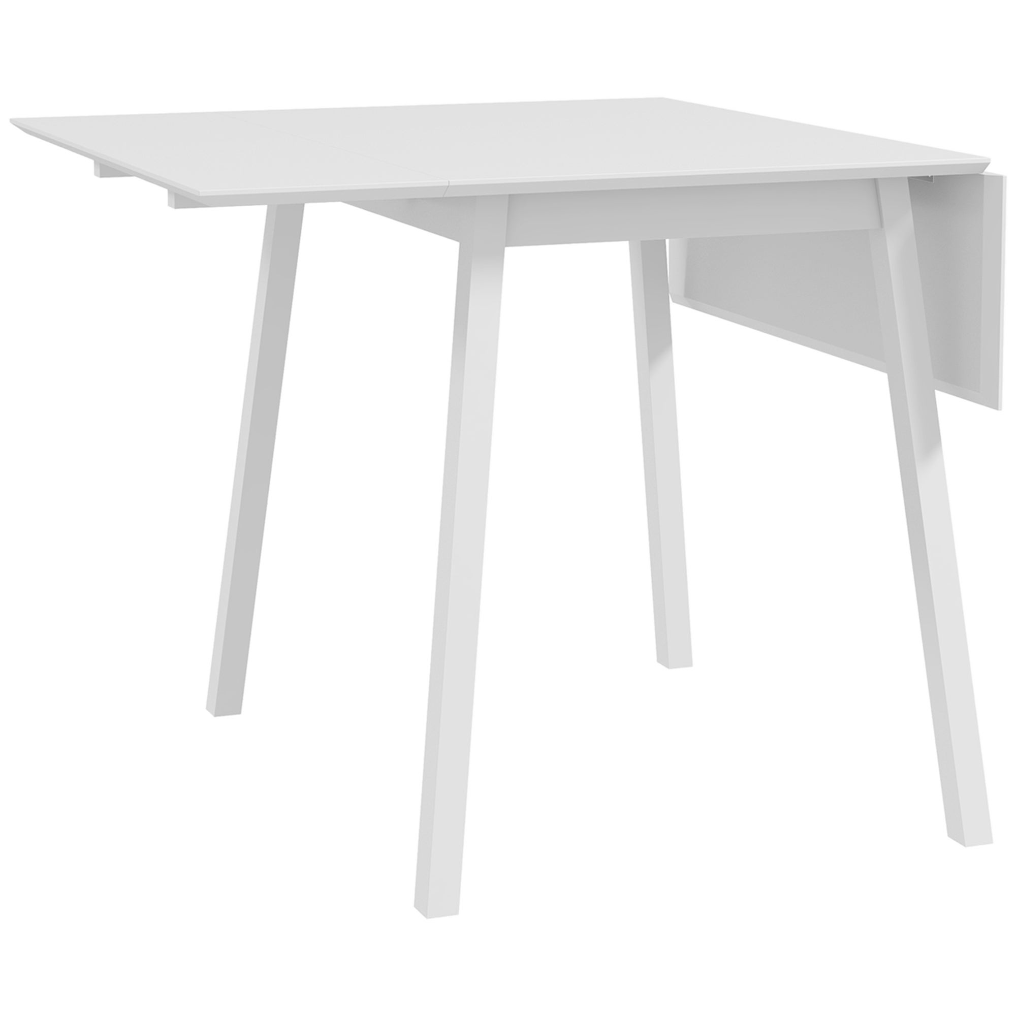 Table à manger pliable rond pour 2 à 4 couverts - 70/100 x 100 x 75 cm - MDF et pieds en métal