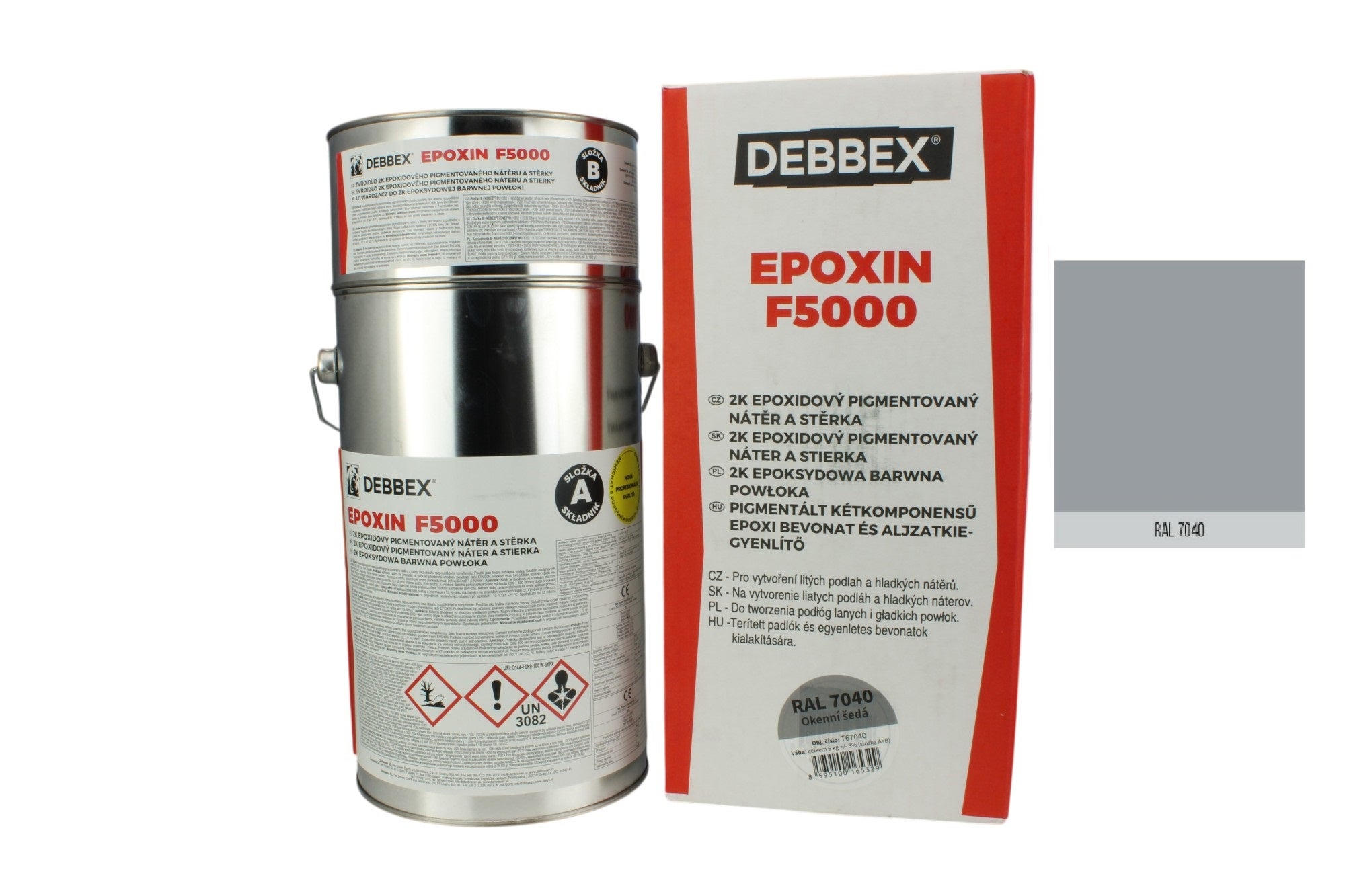 Farba żywica epoksydowa EPOXIN F5000 RAL7040 do posadzek 6kg DISTYK