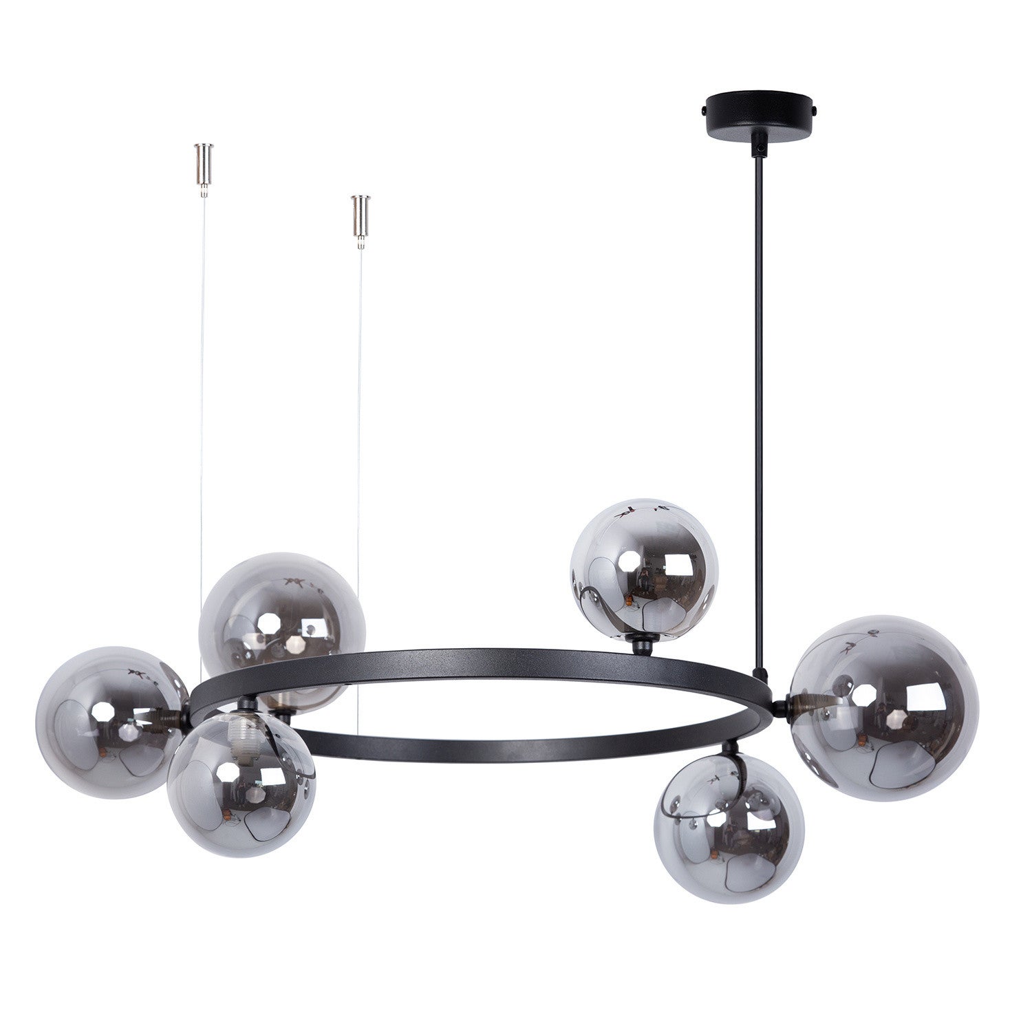 Lampa wisząca Bolero czarno-grafitowa 6xG9x12W wym: 150 x 72 x 72 cm metal SIGMA