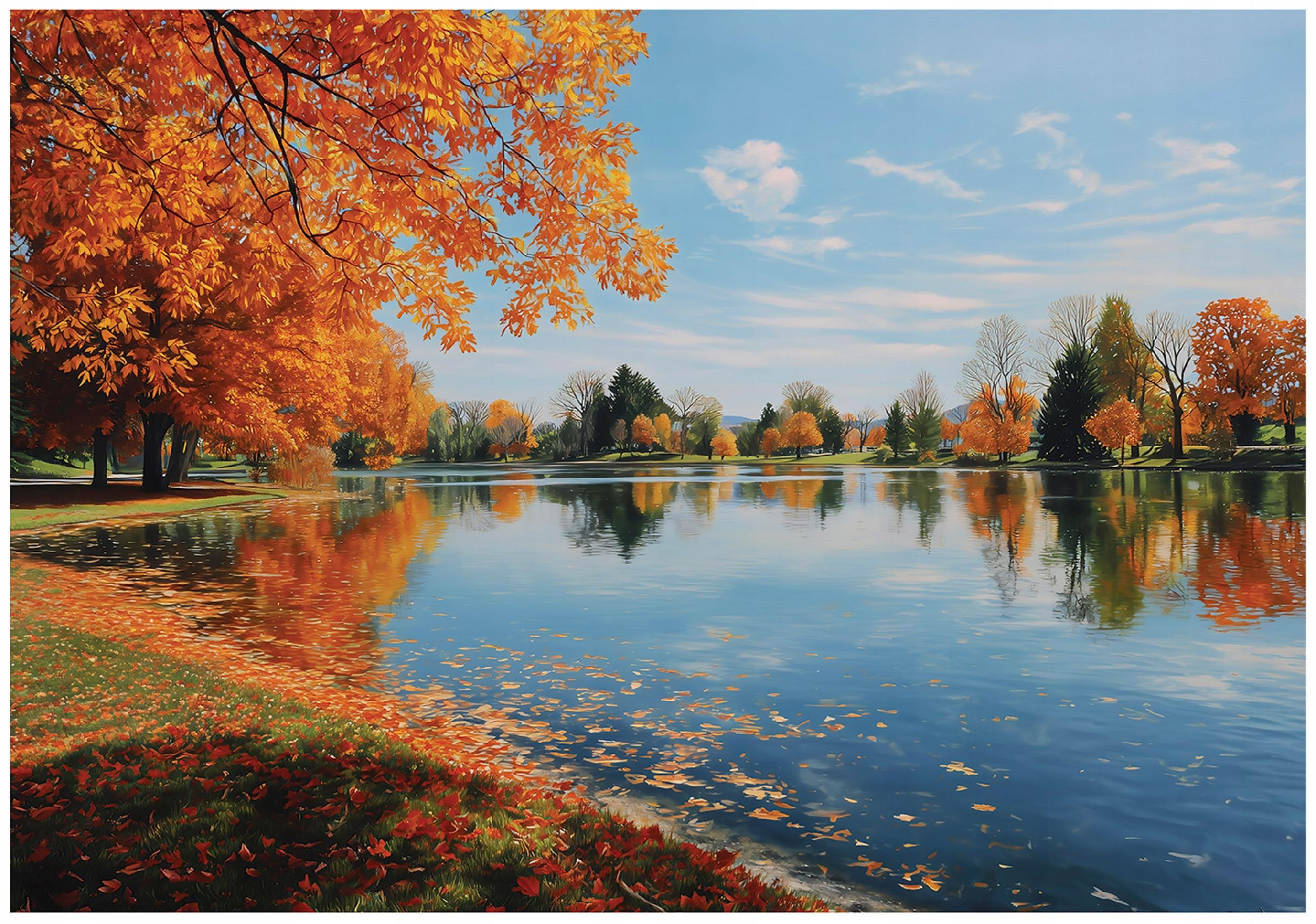 Fototapeta Las Natura Jezioro 400x280 cm Tapeta Do Sypialni Salonu Kuchni Na Flizelinie