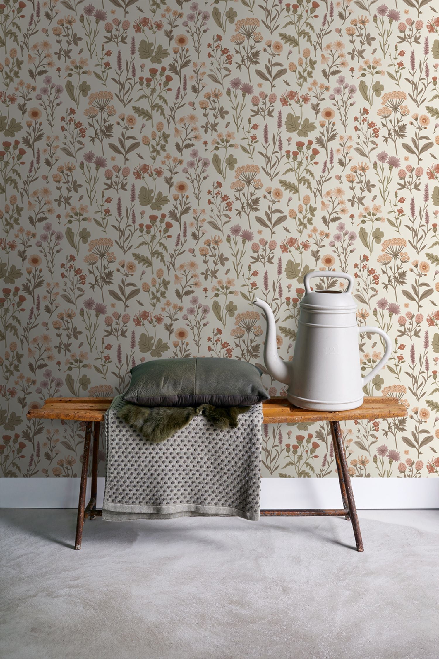 Papier peint fleurs des champs vert grisé - 50 x 900 cm - Sanders & Sanders - 3