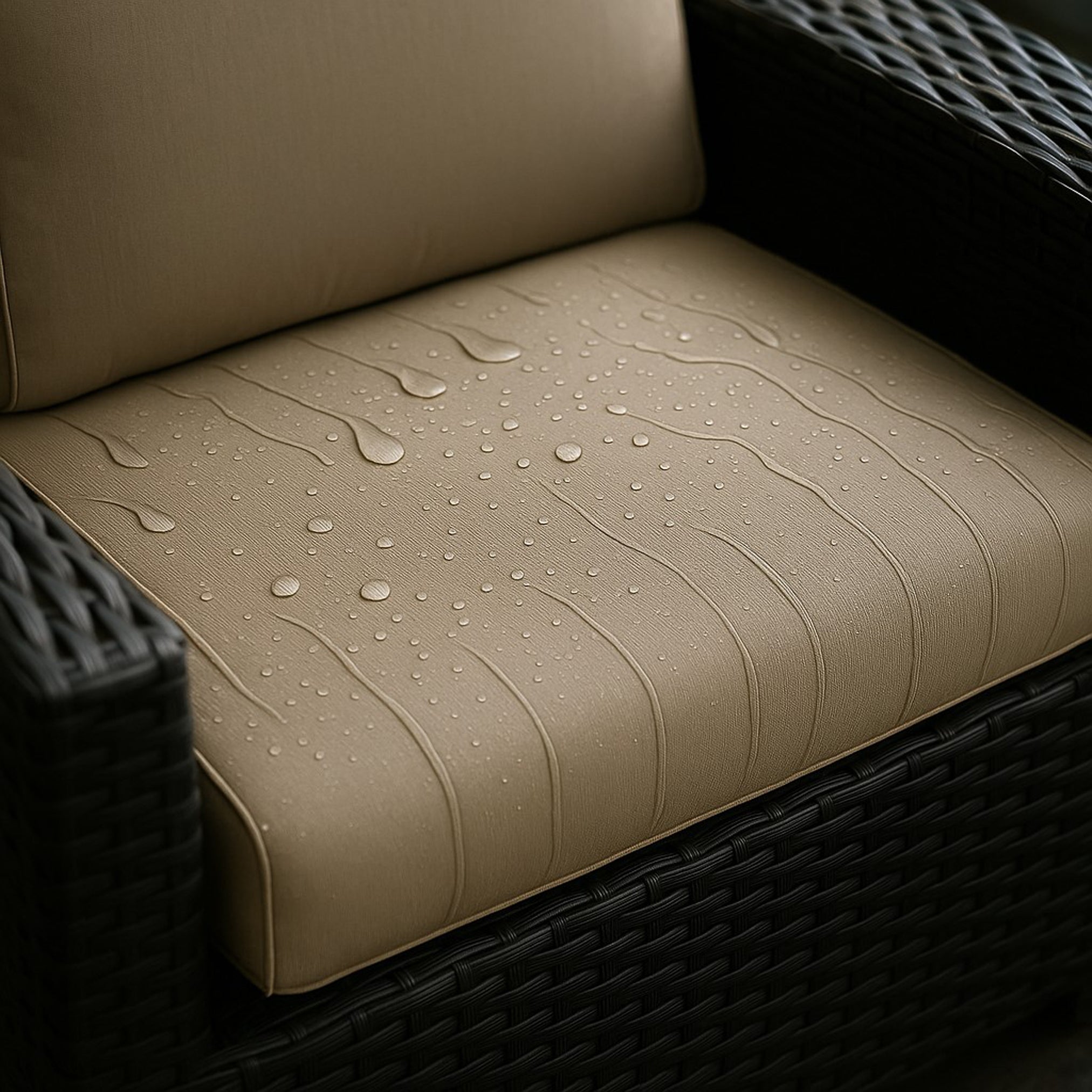 Cuscino per sedia in polyrattan 56x52x7cm Set di 4 cuscini per sedia- Cuscino per poltrona da giardino Beige/ cuscino schienale seduta per esterni - 7