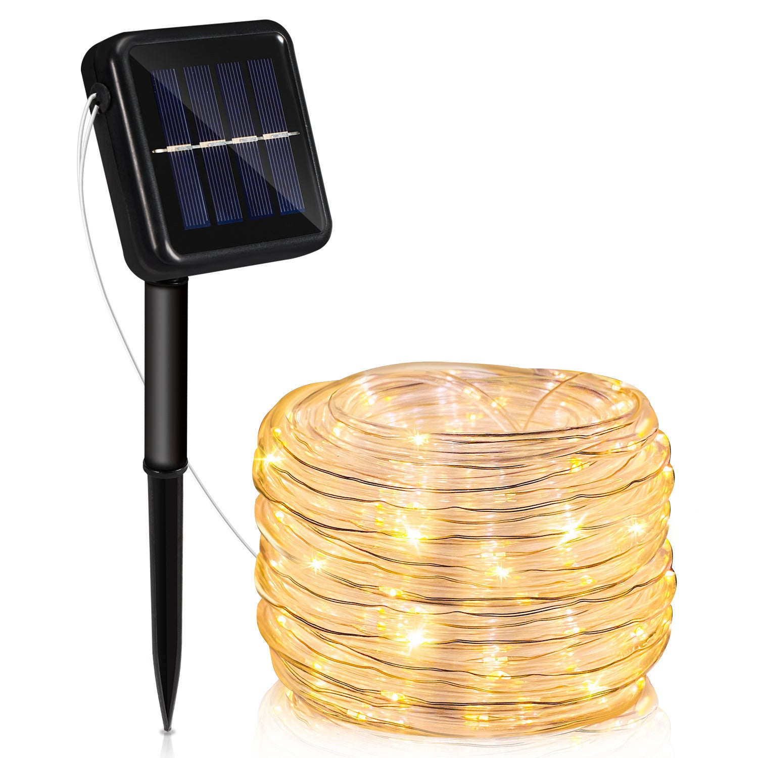 Lampki solarne, 30 m, 300 diod LED, 8 trybów, ochrona IP65, odpowiednie na choinki, do ogrodów, balkonów i dekoracji, ciepła biel