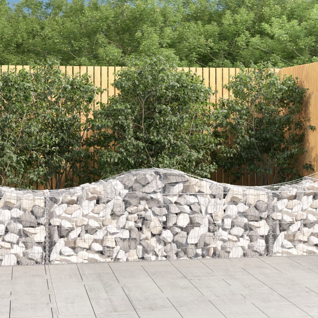 Kosze gabionowe, 15 szt, 200x50x60/80 cm, galwanizowane żelazo vidaXL