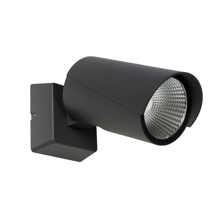 Kinkiet LED MANAL czarny 12W Ciepła biel 988lm metal wym:17,3x9x13,9cm IP65 Lucide