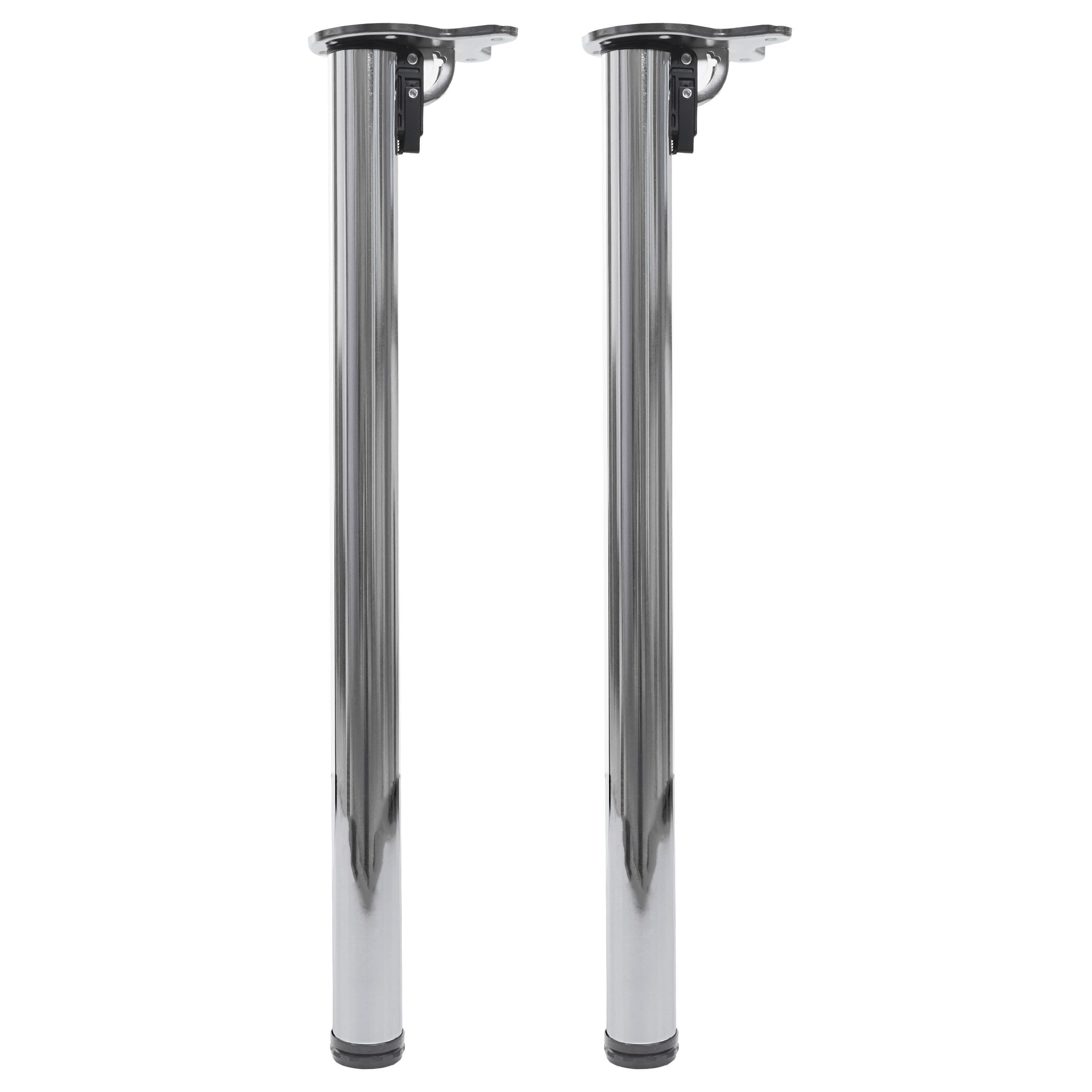 Zestaw 2 sztuk nóg stołowych HWC-H34, do biurka, stołu jadalnego, stelaża stołu, składane 72 cm ~ wygląd stali nierdzewnej