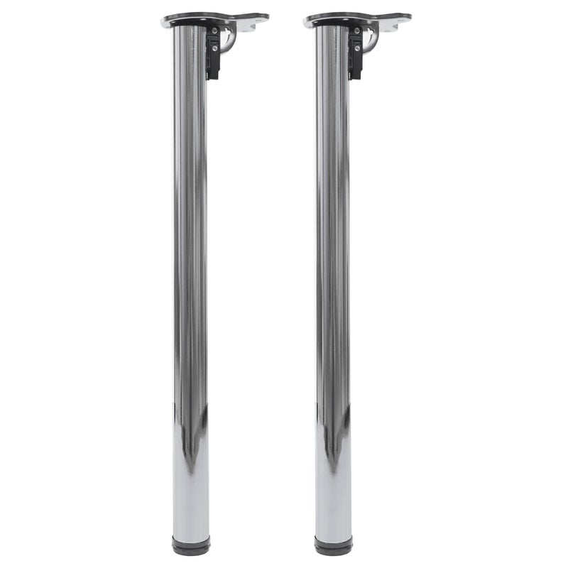 Zestaw 2 sztuk nóg stołowych HWC-H34, do biurka, stołu jadalnego, stelaża stołu, składane 72 cm ~ wygląd stali nierdzewnej