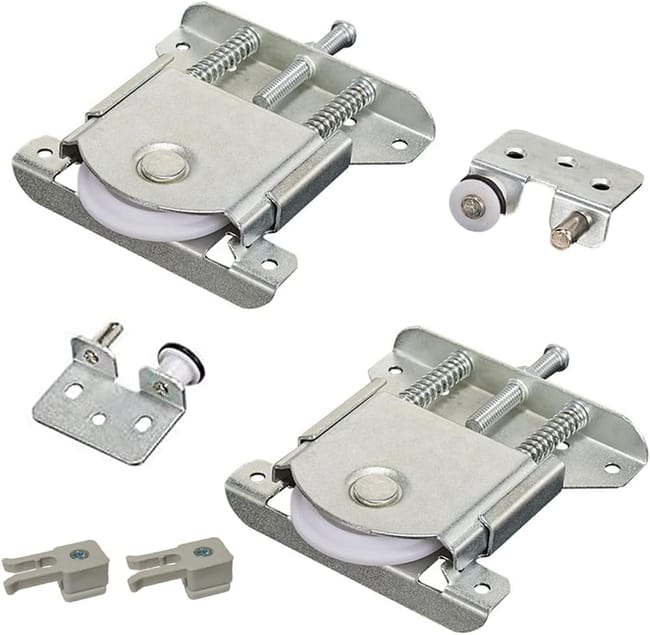 sztuki rolek do drzwi przesuwnych, rolki do szafek przesuwnych, zestaw przesuwny do drzwi szafy, kółka do gablot, wymiana drzwi