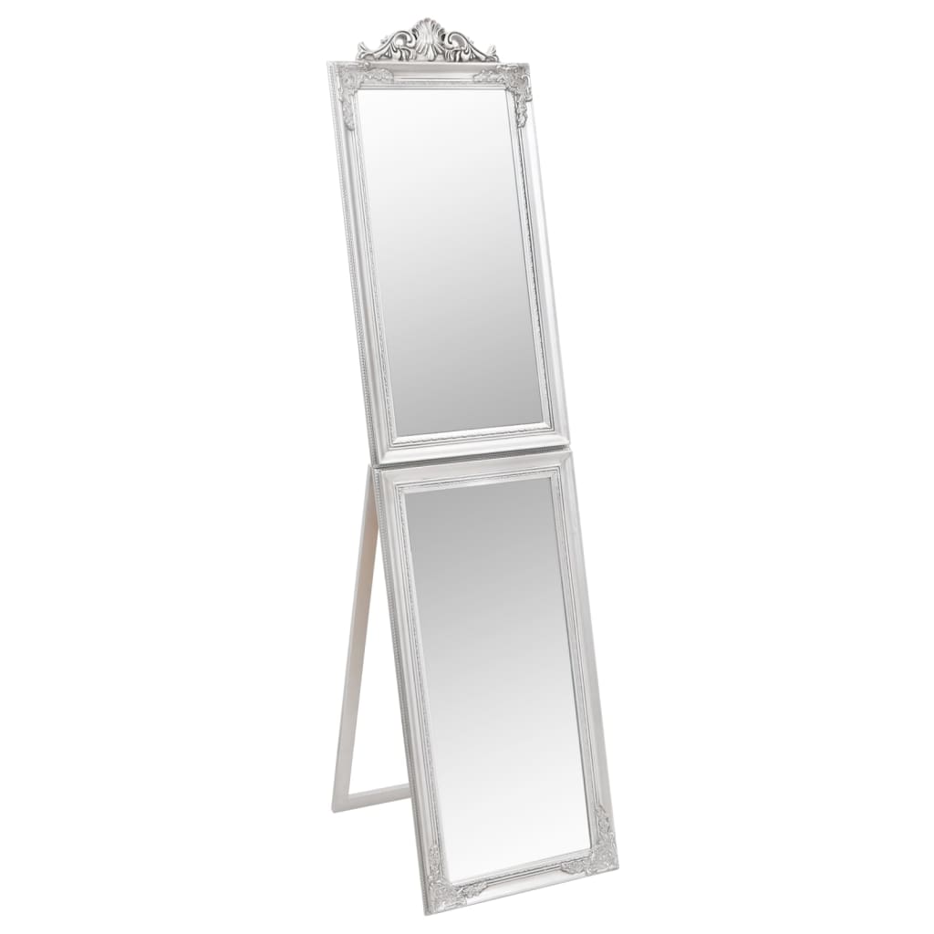 Cadre Miroir FRAMO Sur Mesure - Argenté Mat, 40 Cm De Large, Hauteur Variable