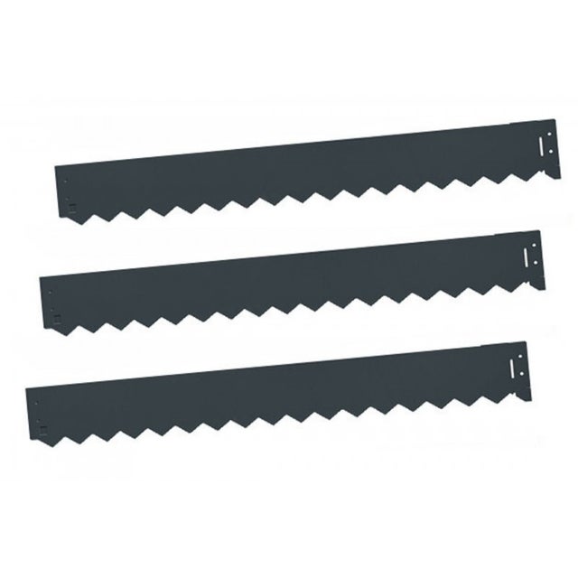 Kit de 3 bordures jardin acier galvanisé - 99 x 12 cm - Gris anthracite