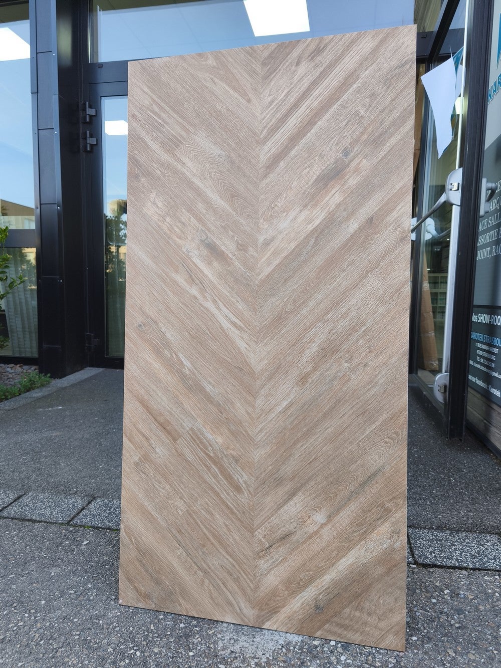 Carrelage sol/mur effet chevron bois mat HERRINGBONE HONEY L.120 x l.60cm - 3