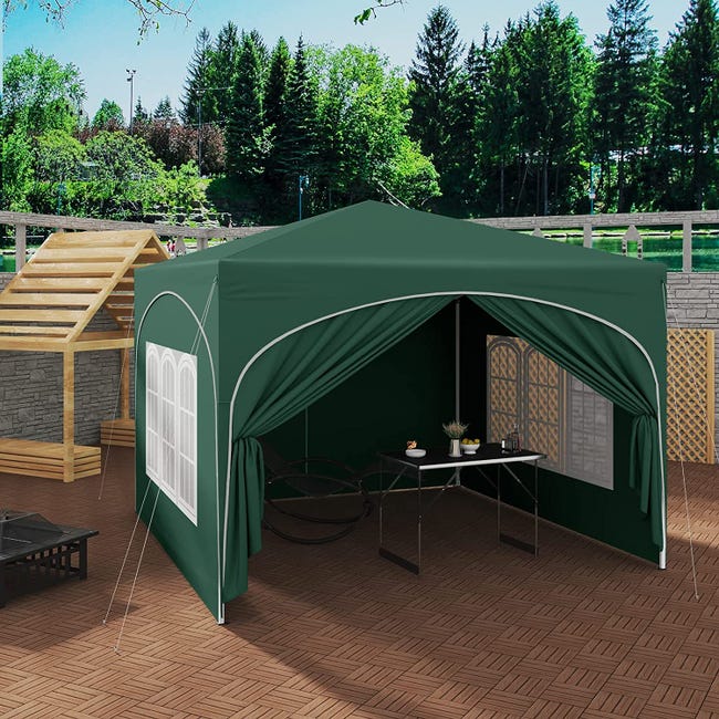 Tonnelle De Jardin Pliante 3x3m WOLTU – Imperméable, Anti-UV 50+, Hauteur Réglable, Facile à Monter Avec Sac De Transport