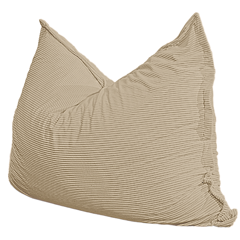 Pouf velours côtelé déhoussable BANANAIR 180 x 140 cm beige | Leroy Merlin