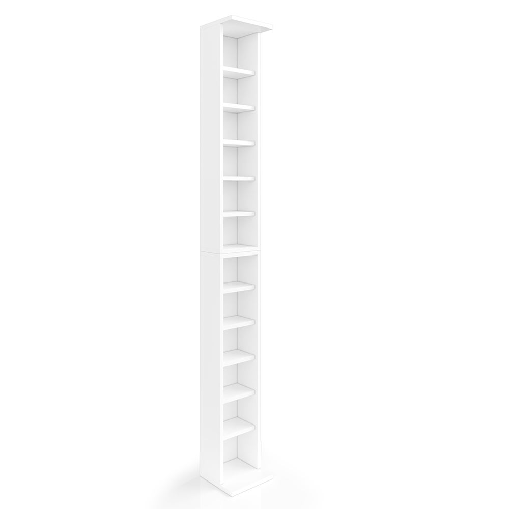 Vicco Półka na płyty CD , Biały, 21 x 183.6 cm Duży zestaw 2 sztuk