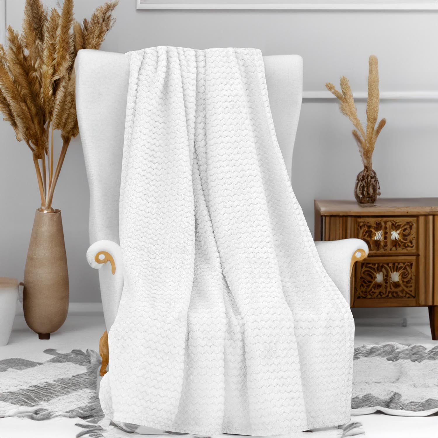 Couverture Cocooning Microfibre Extra Douce 220x240 Cm - Gris, Jeté Canapé Ou Couvre-lit
