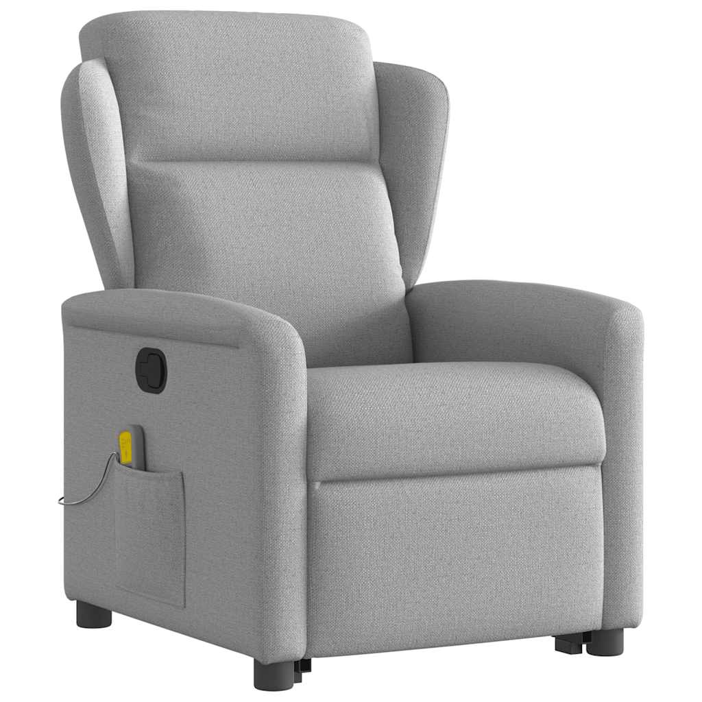 Fauteuil de massage | Fauteuil de relaxation | Chaise de relaxation inclinable gris nuage tissu CFW572507 - 4