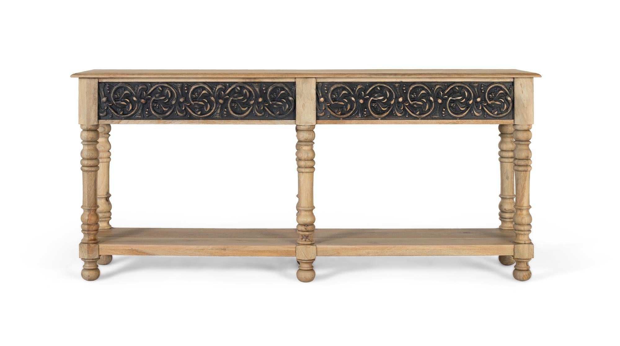 Konsola z drewna manguier lub rzemieślniczego projektu