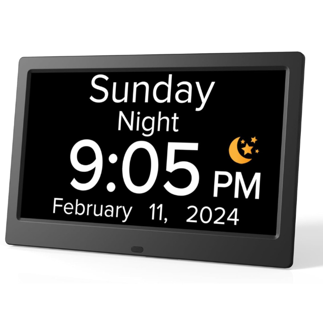 10 Pouces Horloge numérique Horloge de Jour Grand écran réveil