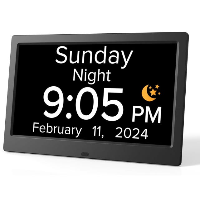 10 Pouces Horloge numérique Horloge de Jour Grand écran réveil