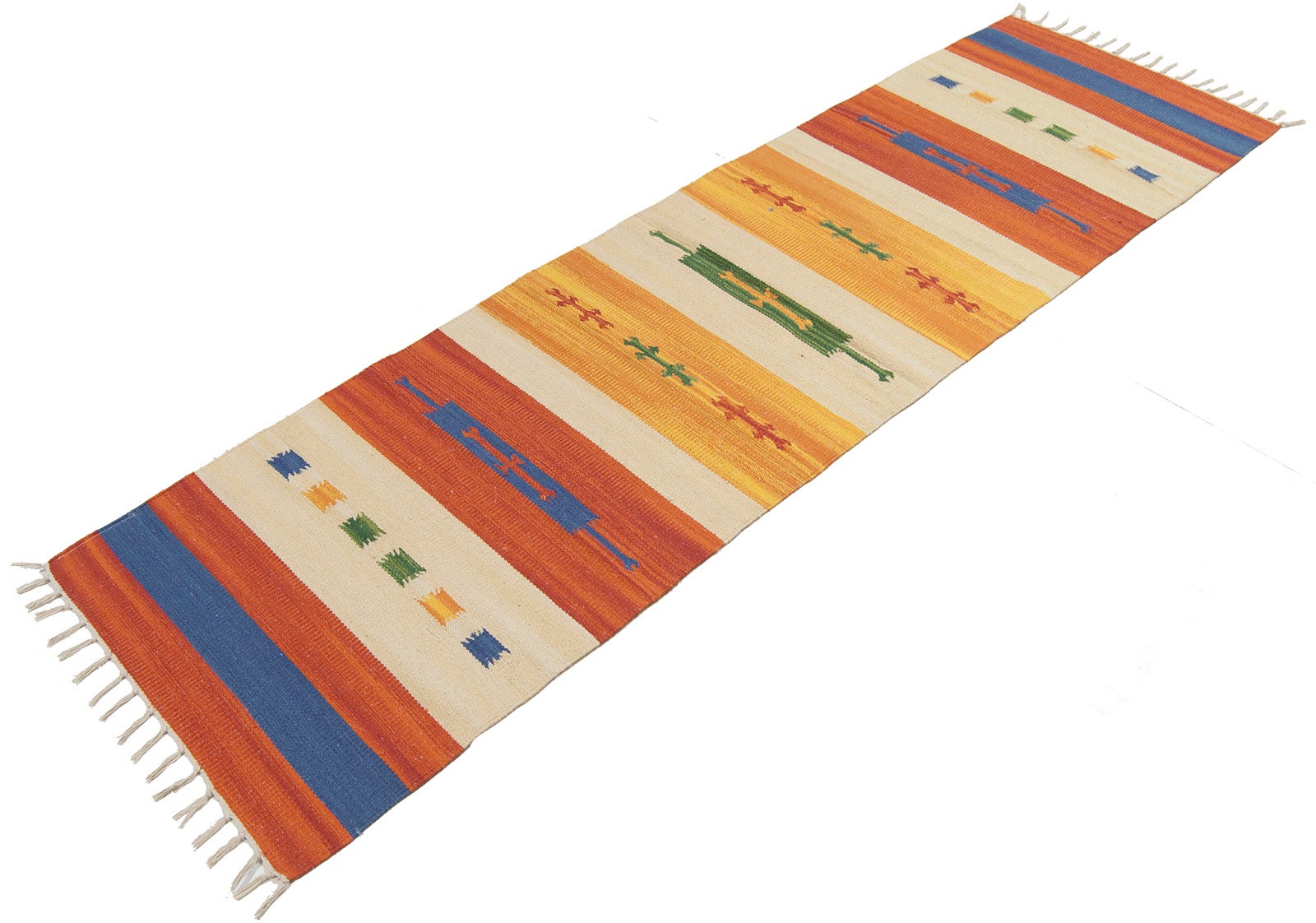 Oryginalny, ręcznie robiony kilim, 100% bawełna, 240x60 cm