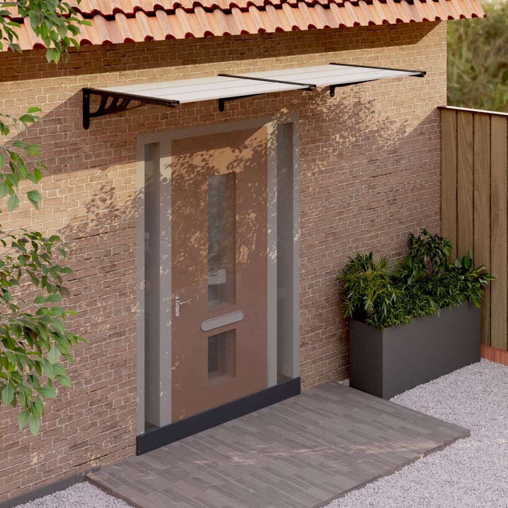 Maison exclusive - marquesina puerta policarbonato negro y transparente 239x90 cm