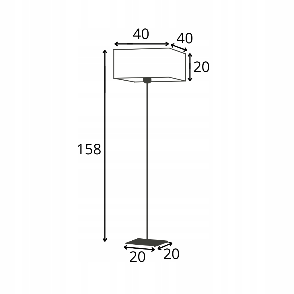 Lampa stojąca podłogowa z abażurem kwadrat MOTO - 5