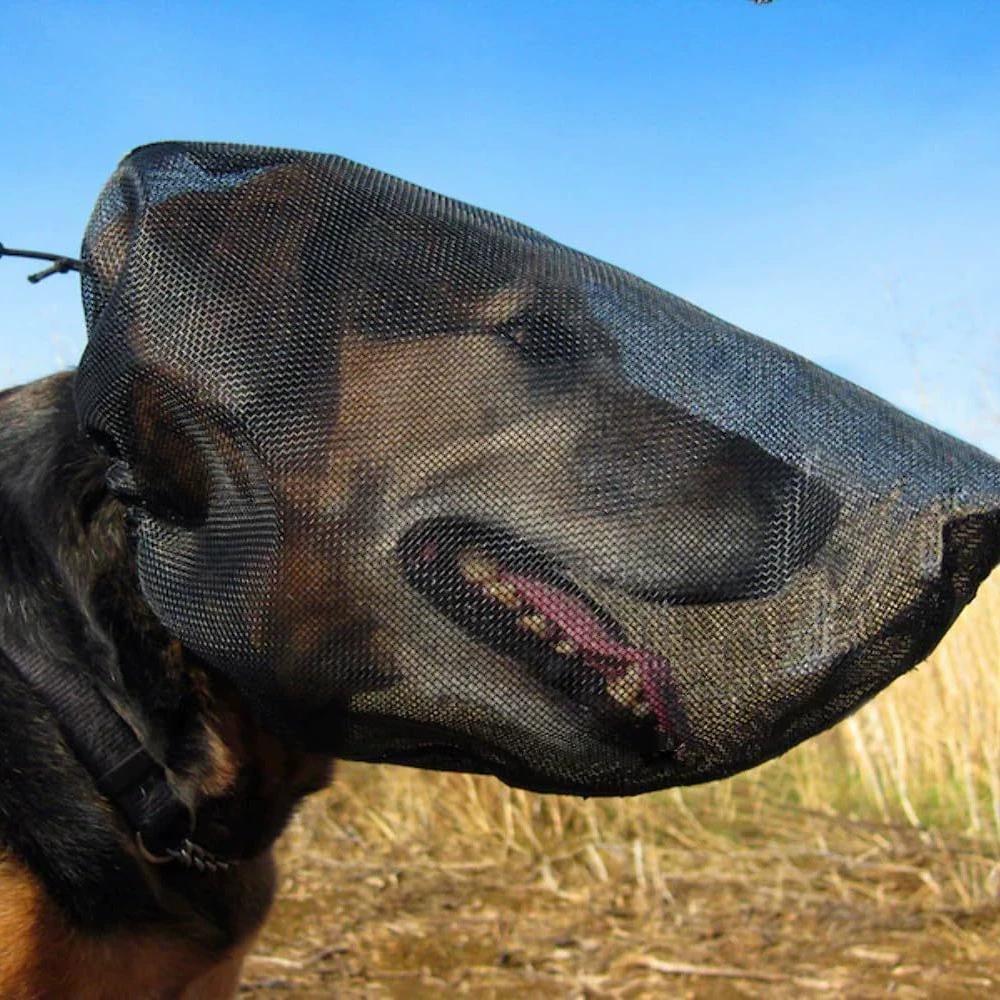 Masque de protection réglable pour chien, respirant, pour promenade, voyage et protection du museau, 29 x 26 x 2 cm（M） - 7