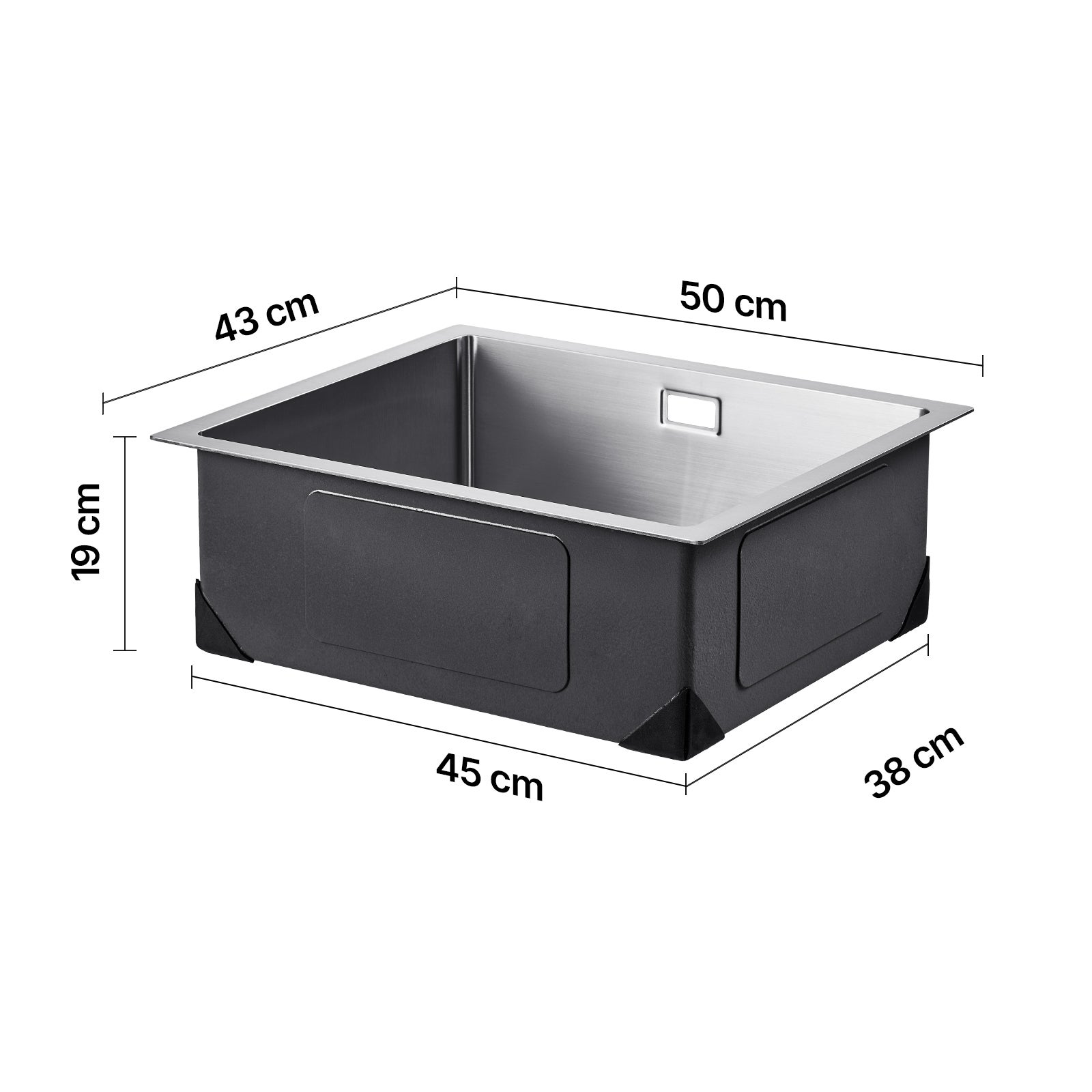 Dpofirs Lavello Da Bar Nero In Acciaio Inox 304 – Piccolo Lavabo Da Incasso 17,5x16,5x7 Cm Per Camper, Roulotte E Barche, Con Scarico Da 40 Mm E Finitura Elettrolitica