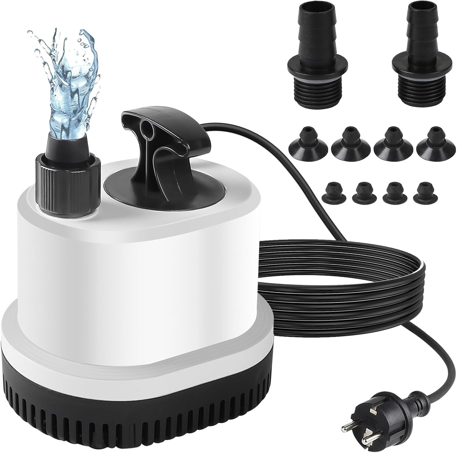 Ultra cicha miniaturowa pompa do akwarium, pompa zanurzeniowa, maks. wydajność: 1500 l/h, 25 W, 220-240 V, do oczek wodnych na zewnątrz, fontann,