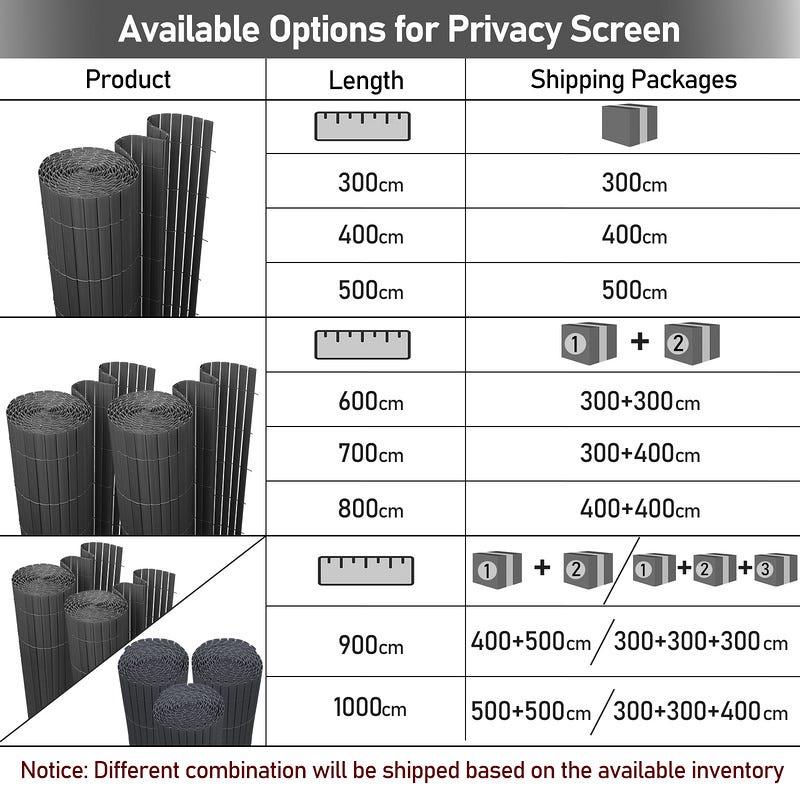 Canisse En PVC Stores Balcon Palissade En PVC Résistant Aux UV, Intempéries Intimité Vert 80 X 800cm 94212843 Canisse En PVC Stores Balcon Palissade En PVC Résistant Aux UV, Intempéries Intimité Vert 80 X 800cm 94212843