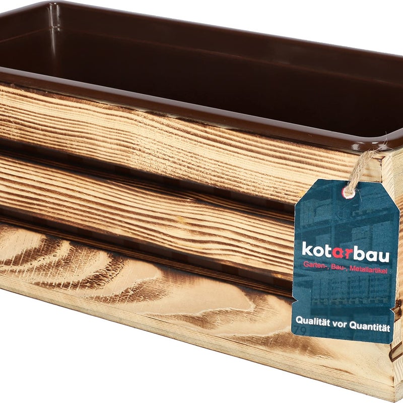 Skrzynka balkonowa taras drewniana 40 kwiaty wkład - KOTARBAU
