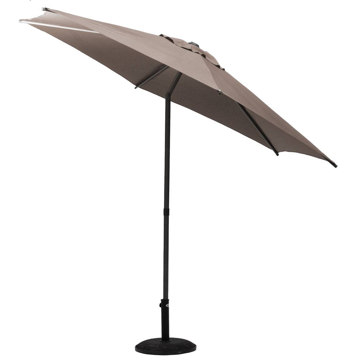 Parasol droit rond Soya Taupe - Hespéride - 3