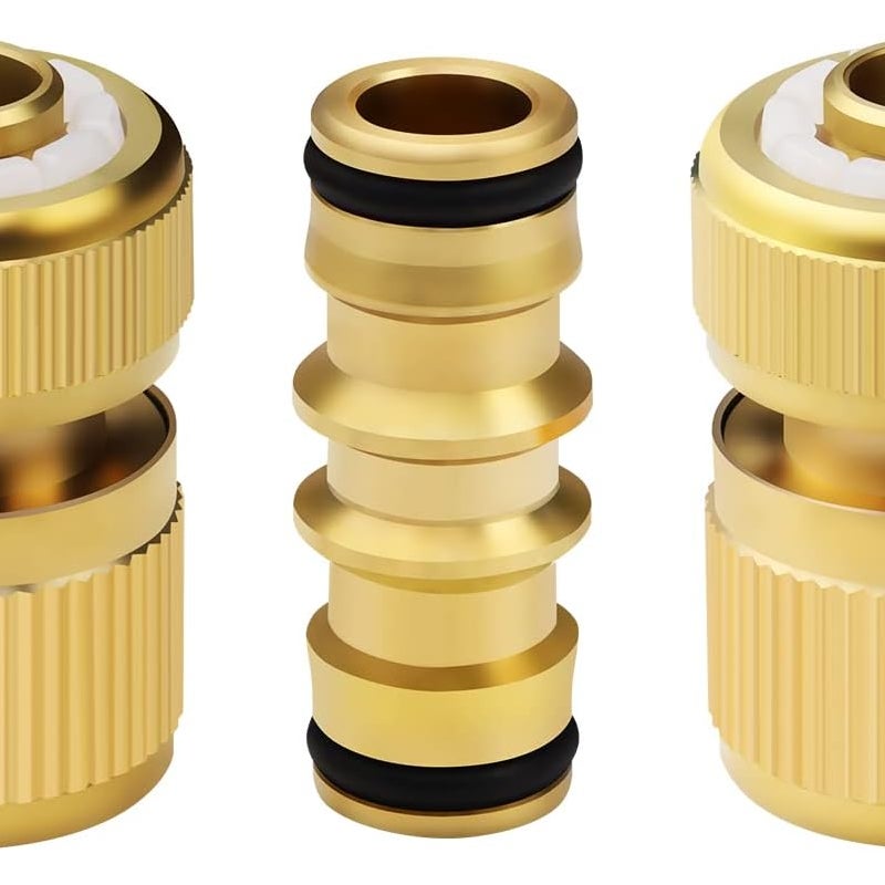 Podwójne męskie mosiężne złącze węża i szybkozłącza 2 x 1/2" na końcu węża do podłączenia wody