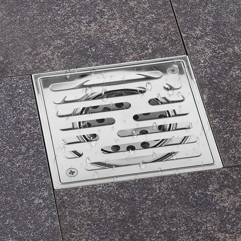 Odpływ prysznicowy kwadratowy ze stali nierdzewnej, odporny na zapachy, 110 x 110 mm - 2
