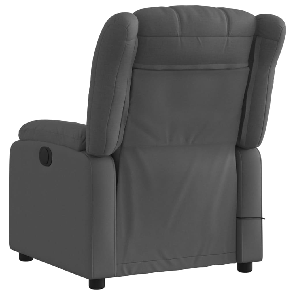 Fauteuil de Salon，Chaise，Fauteuil inclinable de massage gris foncé tissu - 4