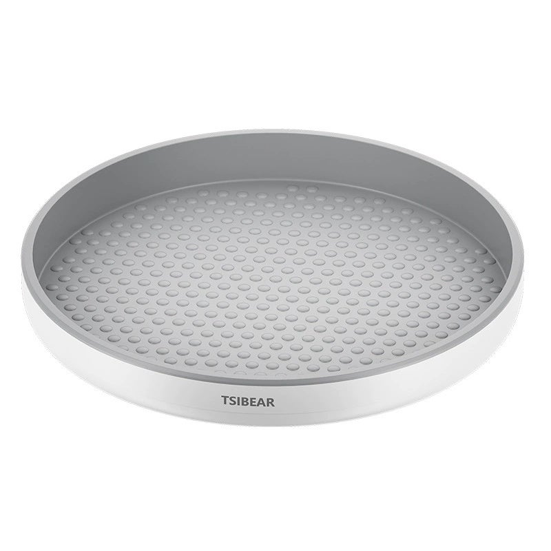 Antypoślizgowy stolik obrotowy, okrągły stolik obrotowy, organizer na przyprawy do kuchni, szafki, łazienki, lodówki, 30 cm, szary