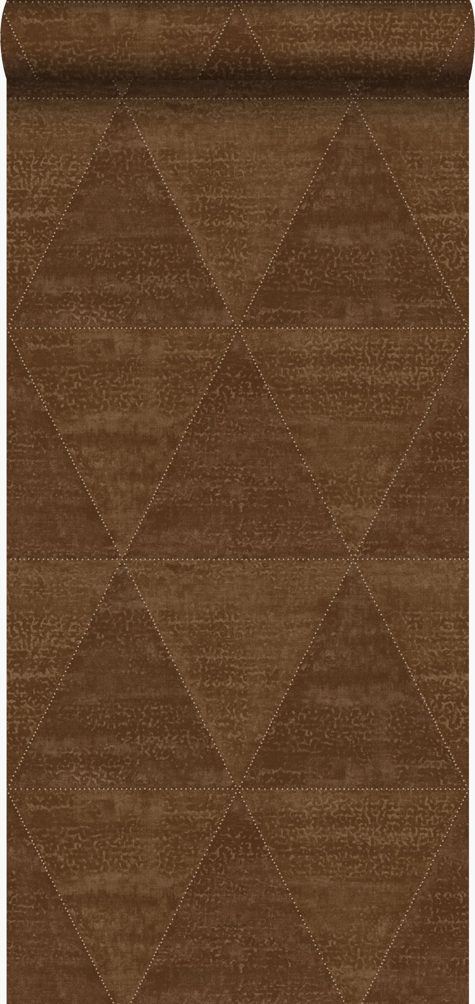 Tapeta metalowe trójkąty rdzawy brąz - 53 cm x 10.05 m - ORIGIN
