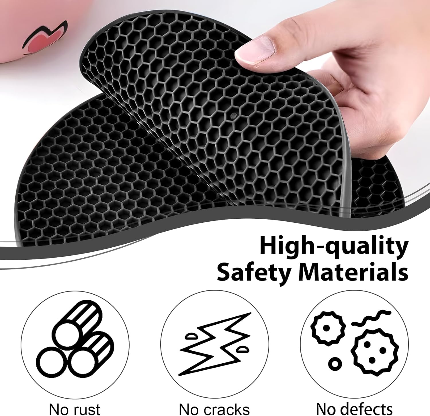 4PCS Tapis de Silicone Antidérapant, Extra Durables et Résistants à la Chaleur pour Casseroles, Poêles et Pots, Protection de Surface pour Cuisine - 3