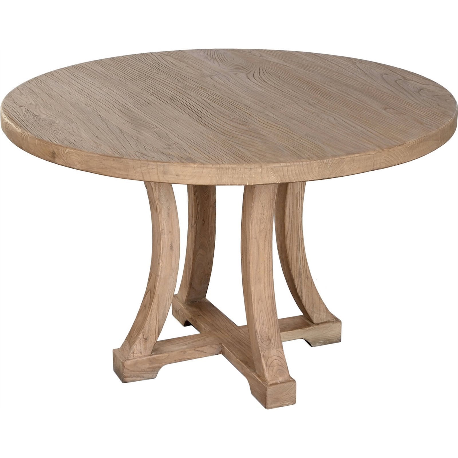 Table ronde en orme massif naturel style minimaliste salle à manger 120 ...