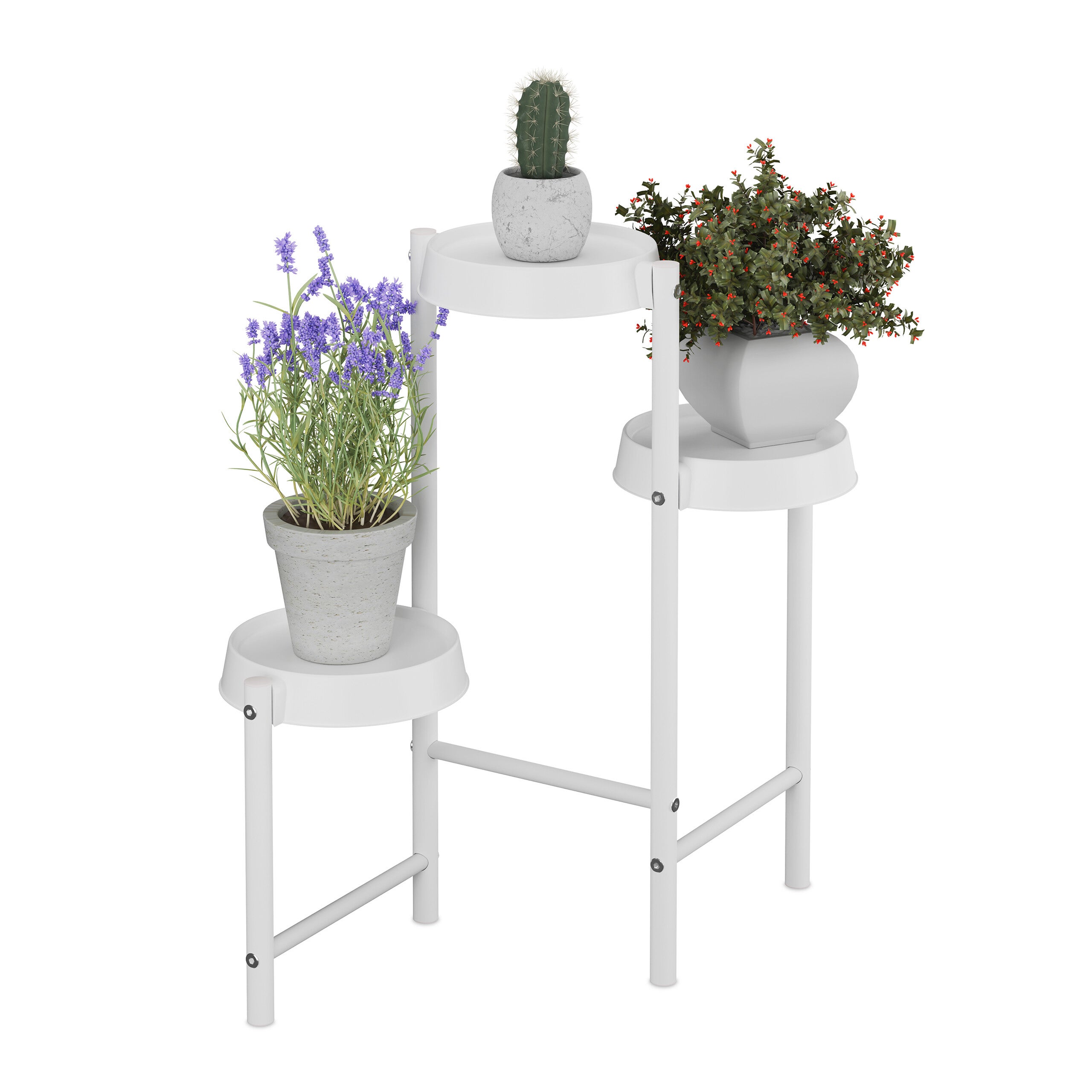 Lot de 2 Étagères à Plantes en Métal 4 Niveaux pour Intérieur et Extérieur 90x28x104 cm Vert - ComfortXL Outdoor Living - Gamm vert