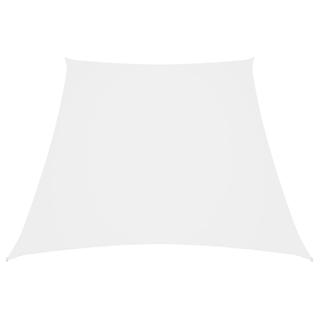 Żagiel przeciwsłoneczny trapezowy z białej tkaniny Oxford, 4/5 x 3 m
