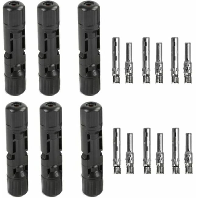 SOLARTRONICS Lot De 100 Paires Connecteurs Solaires MC4 IP67 - Câble 4-6mm² Avec Clés