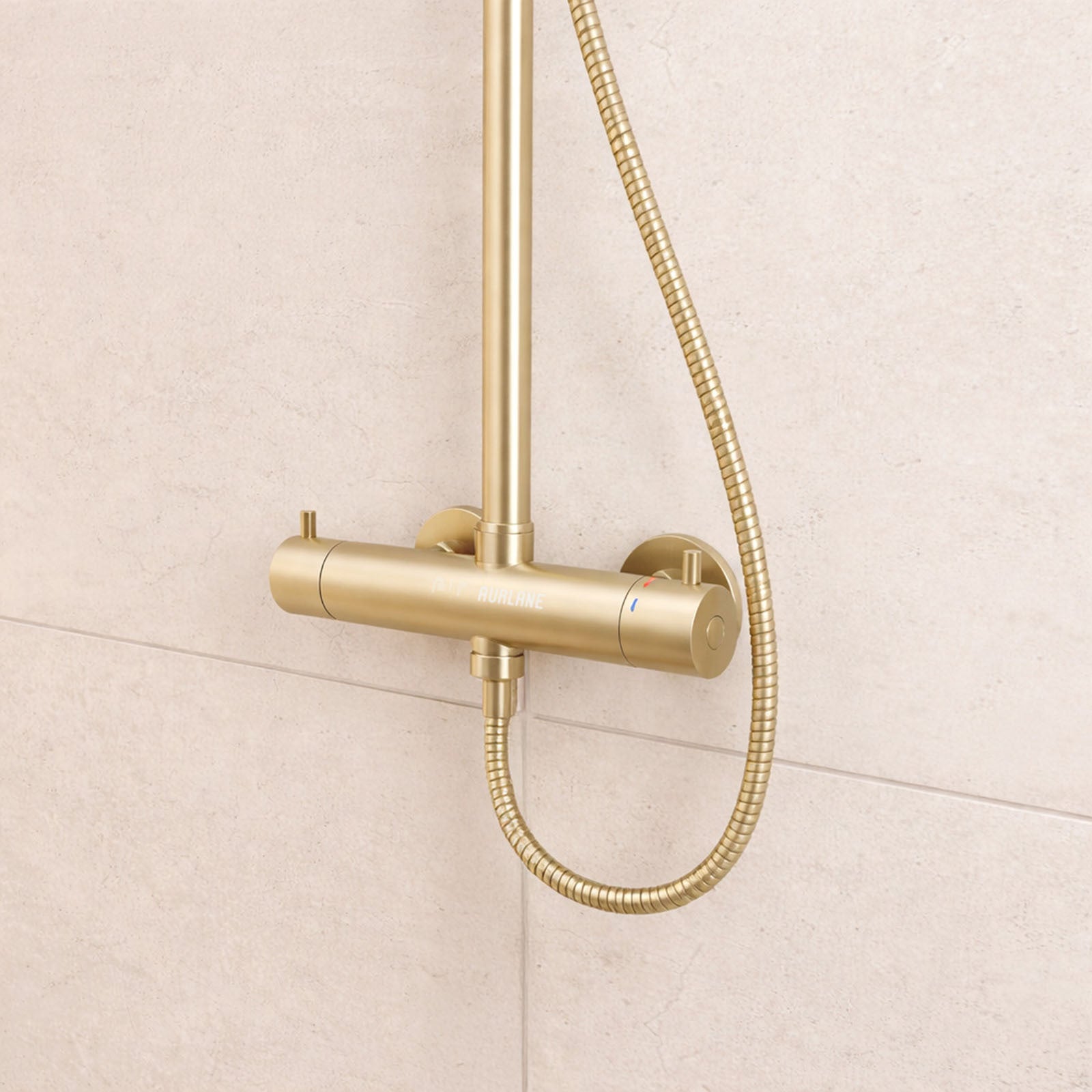 Colonne de douche Thermostatique finition Or Doré Brossé 133x26x52 cm - MOLLY GOLD - 2